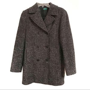 United Colors of Benetton Wool Italian Pea Coat Small